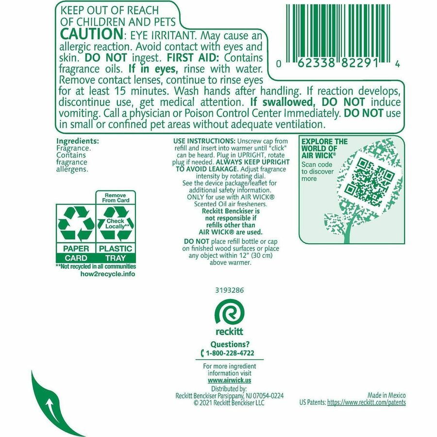 Reckitt Benckiser Linen Scented Oil Warmer Refill - Oil - 0.6 fl oz (0 quart) - Fresh Linen - 60 Day - 6 / Carton