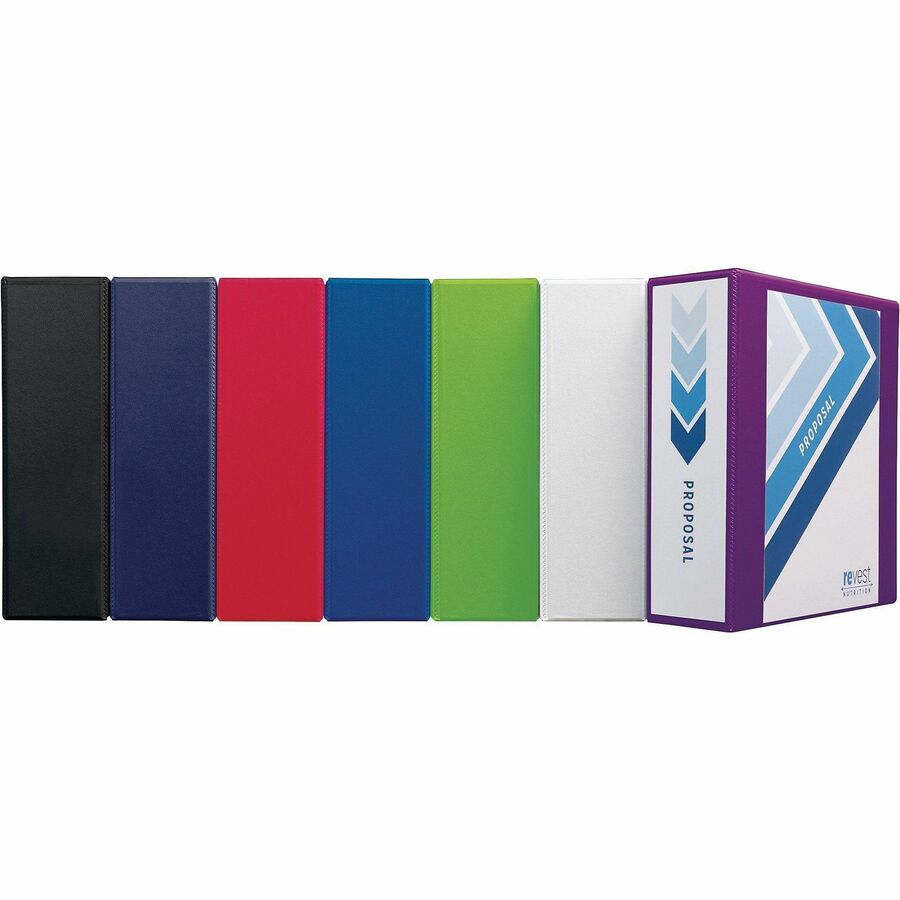 Avery® One Touch Ring Heavy-Duty View Binder - 3" Binder Capacity - Letter - 8 1/2" x 11" Sheet Size - 670 Sheet Capacity - 3 1/2" Spine Width - 3 x 3" Ring(s) - Fastener(s): D-Ring - Pocket(s): 4, Internal - Linen pattern - Polypropylene - Purple ...