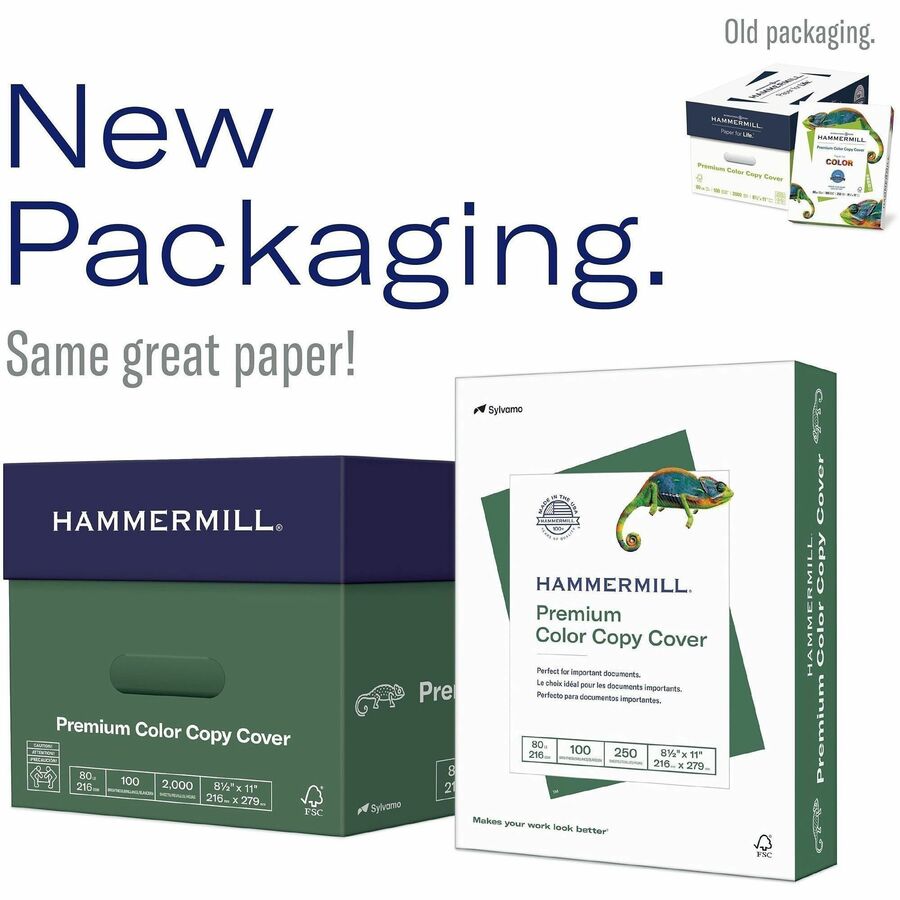 Hammermill Premuim Color Copy Cover Paper - 100 Brightness - Ledger/Tabloid - 17" x 11" - 80 lb Basis Weight - Ultra Smooth - Durable, Jam-free, Acid-free - White - 250 Sheets per Ream - 4 / Carton