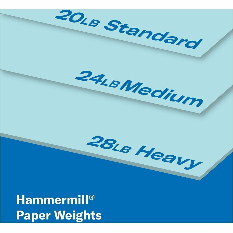 Hammermill 24lb Color Paper - Letter - 8 1/2" x 11" - 24 lb Basis Weight - Jam-free, Eco-friendly - Blue - 500 Sheets per Ream - 10 / Carton