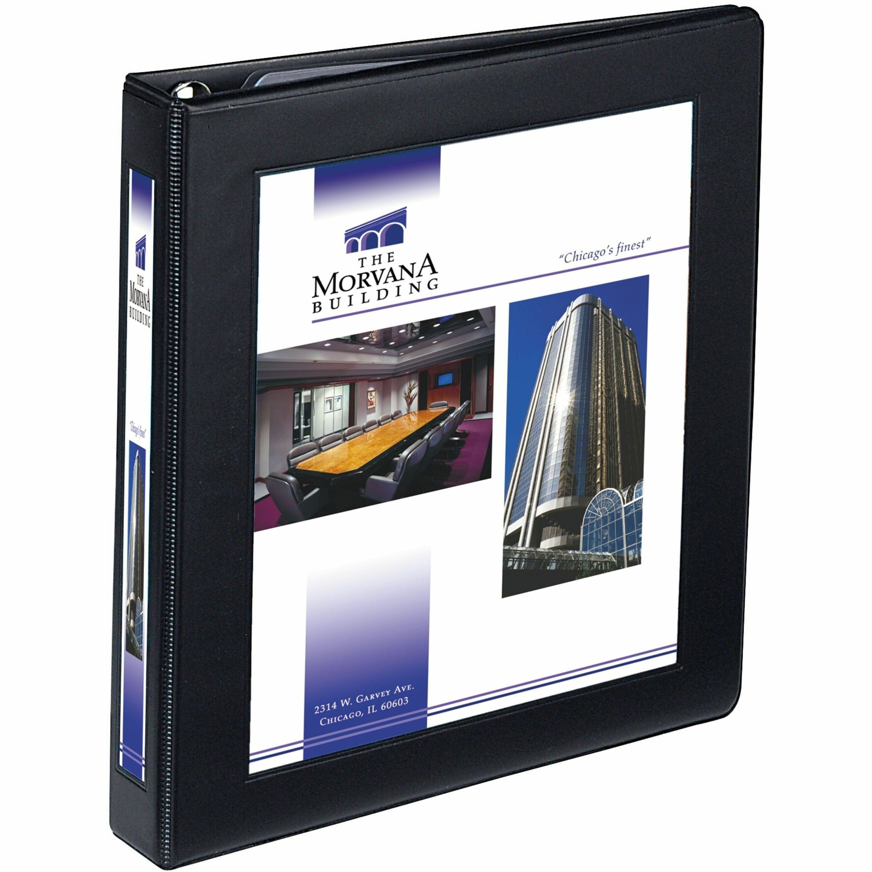 Avery® One Touch EZD Locking Ring View Binders - 1" Binder Capacity - Letter - 8 1/2" x 11" Sheet Size - 275 Sheet Capacity - 1 2/5" Spine Width - 1" Ring(s) - Fastener(s): D-Ring - Pocket(s): 2, Internal - Metal, Chipboard, Vinyl - Black - Recycle...