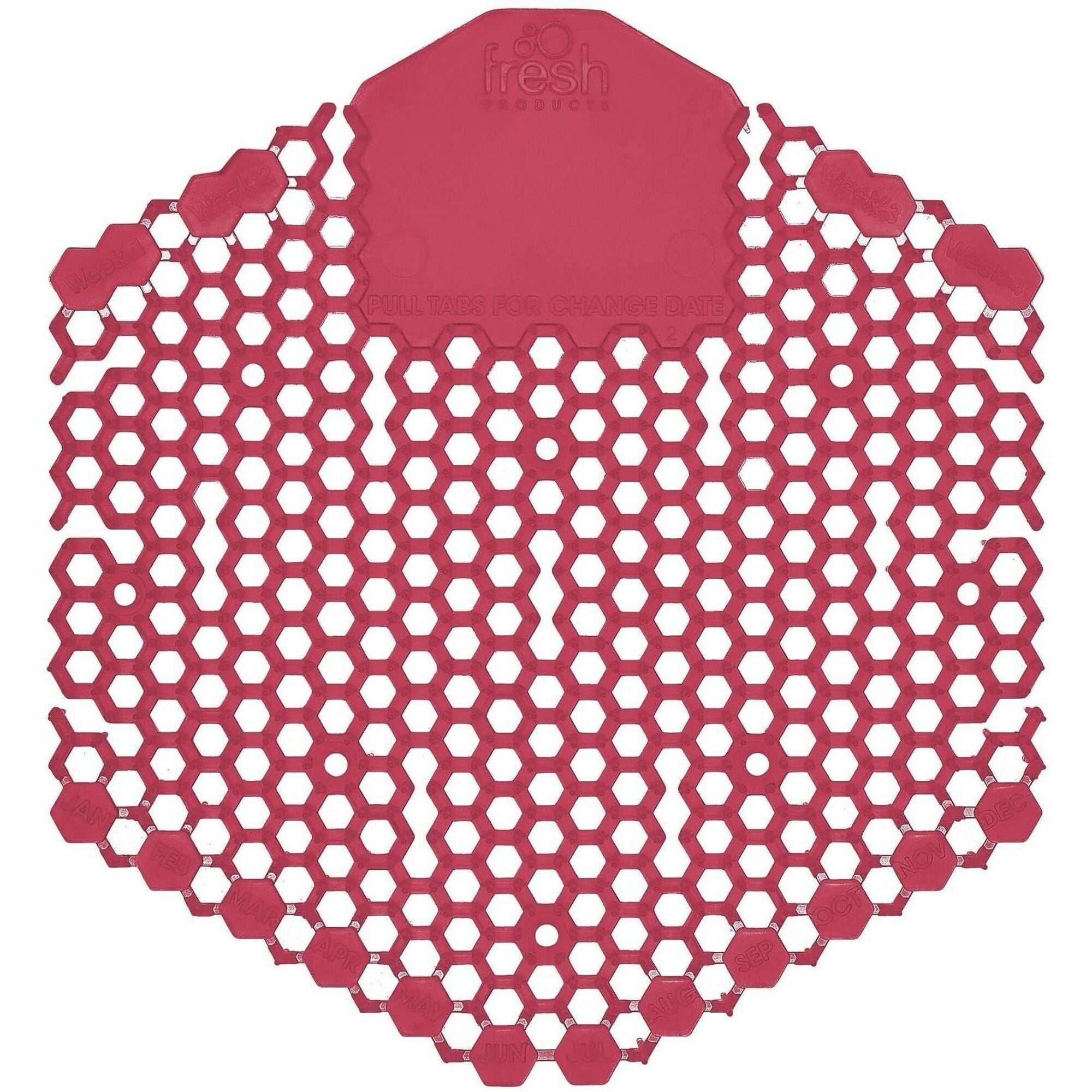 Fresh Products Wave 3D Urinal Screen - Lasts upto 30 Days - Odor Neutralizer, Dual Sided Design, Anti-splash - 6 / Carton - Dark Red