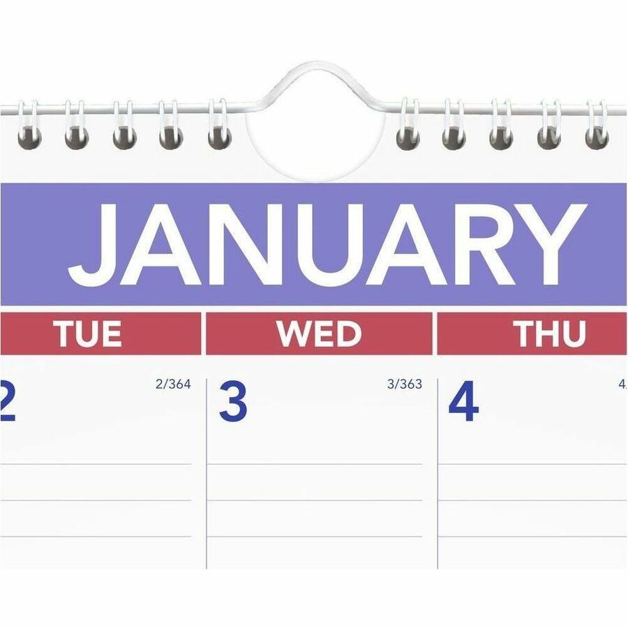 At-A-Glance Write-on/Wipe-off Laminated Monthly Wall Calendar - Medium - Julian Dates - Monthly - 12 Month - January 2026 to December 2026 - 1 Month Single Page Layout - 12" x 17" Sheet Size - White Sheet - 1.56" x 2.44" Block - Wire Bound - Blue, Whit...