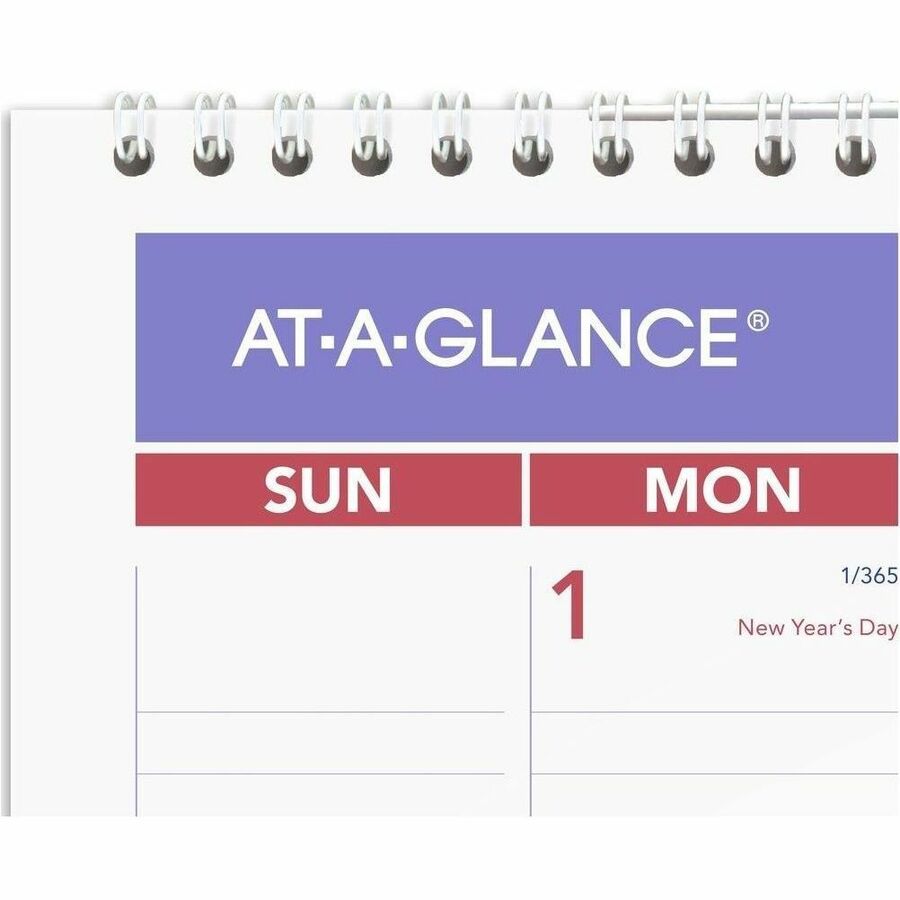 At-A-Glance Write-on/Wipe-off Laminated Monthly Wall Calendar - Medium - Julian Dates - Monthly - 12 Month - January 2026 to December 2026 - 1 Month Single Page Layout - 12" x 17" Sheet Size - White Sheet - 1.56" x 2.44" Block - Wire Bound - Blue, Whit...
