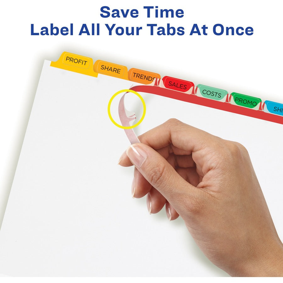 Avery® Index Maker Index Divider - 200 x Divider(s) - 8 - 8 Tab(s)/Set - 8.5" Divider Width x 11" Divider Length - 3 Hole Punched - White Paper Divider - Multicolor Paper Tab(s) - 1 Box