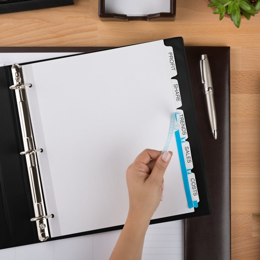 Avery® Index Maker Index Divider - 5 x Divider(s) - 5 - 5 Tab(s)/Set - 9.3" Divider Width x 11.25" Divider Length - 3 Hole Punched - White Paper Divider - White Paper Tab(s) - Reinforced Tab, Hole-punched, Printable, Customizable, Durable, Extra Wi...