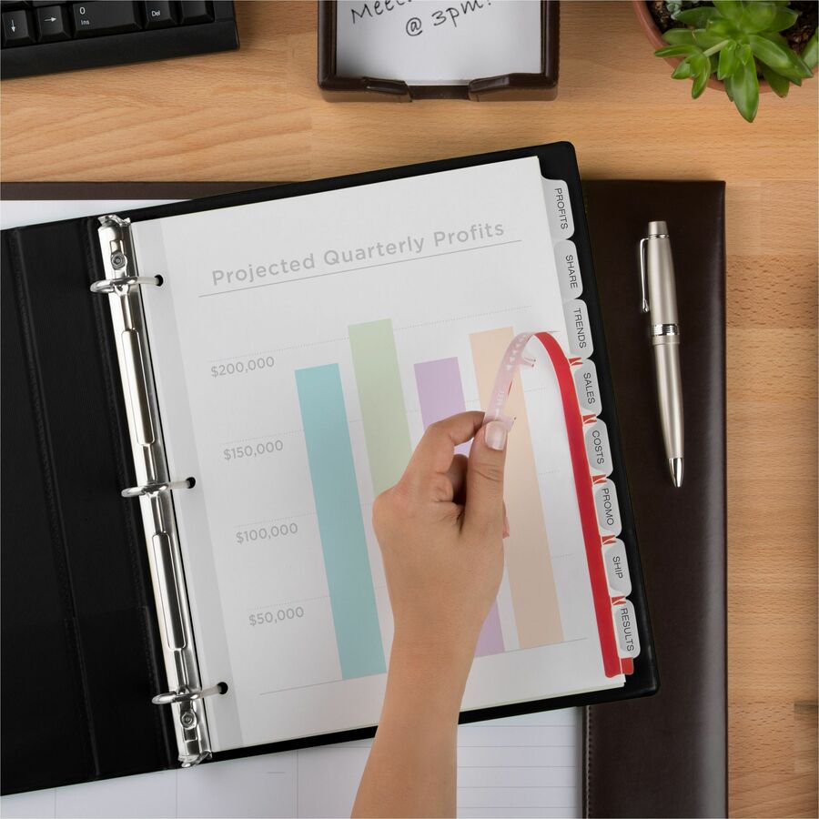 Avery® Index Maker Index Divider - 8 x Divider(s) - Print-on Tab(s) - 8 - 8 Tab(s)/Set - 8.5" Divider Width x 11" Divider Length - 3 Hole Punched - Translucent Plastic Divider - Frosted Clear Plastic Tab(s) - Printable, Hole-punched, Reinforced Tab...