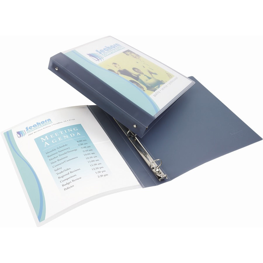 Avery® Flexible View 3 Ring Binder, 1 Inch Round Rings, 1 Gray Binder (17676) - 1" Binder Capacity - Letter - 8 1/2" x 11" Sheet Size - 175 Sheet Capacity - 1 2/5" Spine Width - 3 Ring(s) - Fastener(s): Round Ring - Pocket(s): 0 - Polypropylene - G...