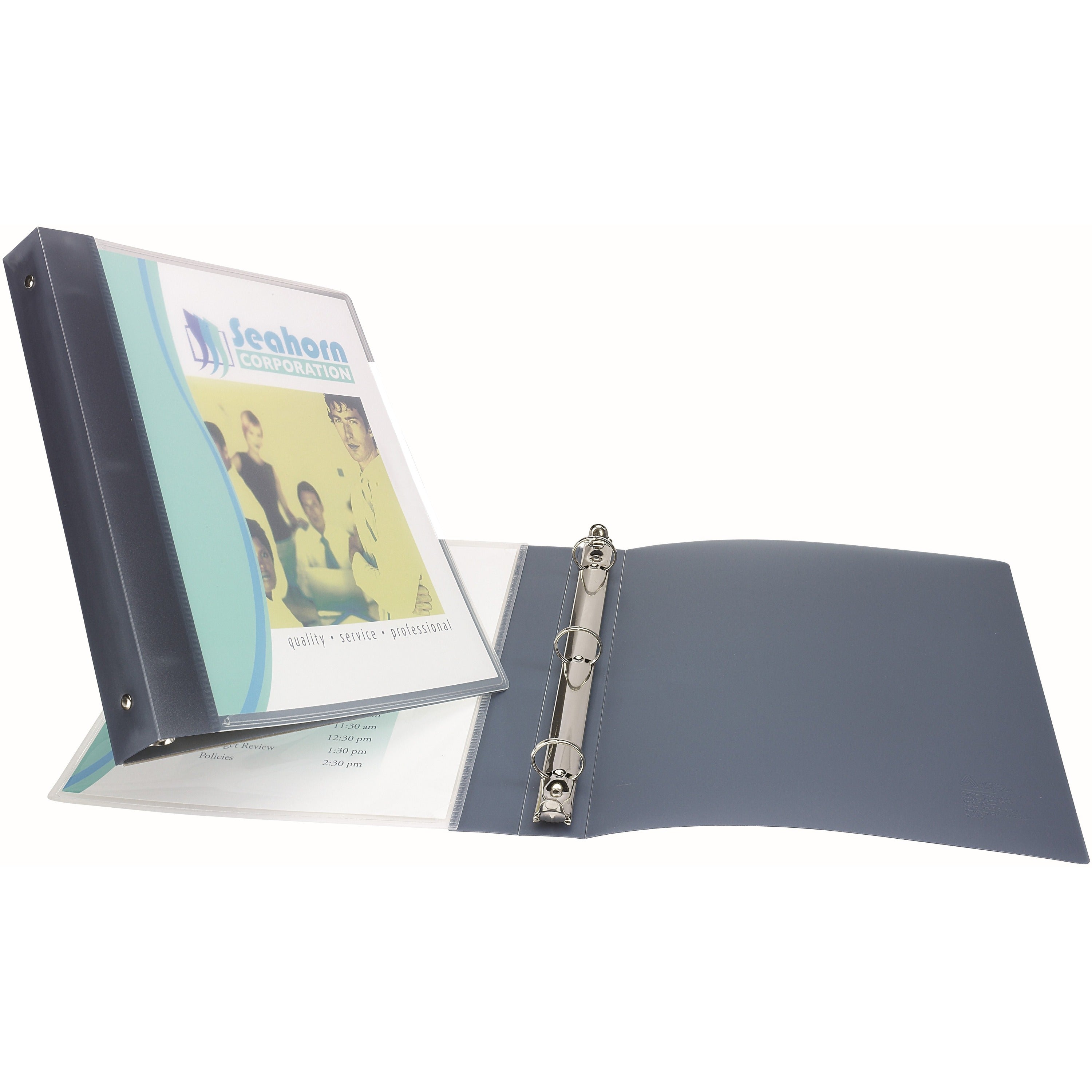 Avery® Flexible View 3 Ring Binder, 1 Inch Round Rings, 1 Gray Binder (17676) - 1" Binder Capacity - Letter - 8 1/2" x 11" Sheet Size - 175 Sheet Capacity - 1 2/5" Spine Width - 3 Ring(s) - Fastener(s): Round Ring - Pocket(s): 0 - Polypropylene - G...