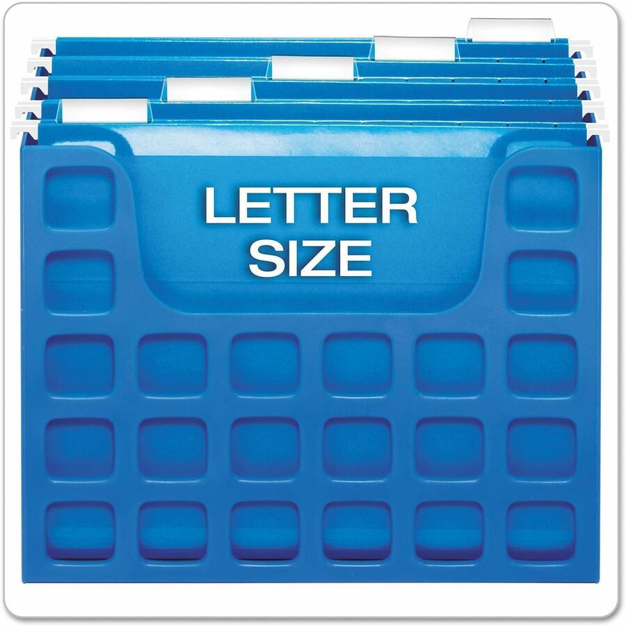 Pendaflex Plastic Desktop Letter Hanging File - 9.50" Height x 12.19" Width x 6" Depth - Desktop, Counter - Blue - Plastic - 1 Each