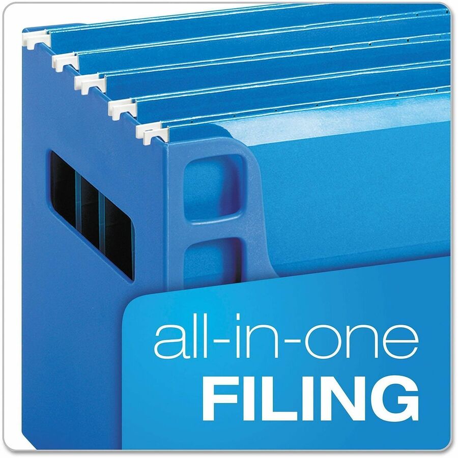 Pendaflex Plastic Desktop Letter Hanging File - 9.50" Height x 12.19" Width x 6" Depth - Desktop, Counter - Blue - Plastic - 1 Each