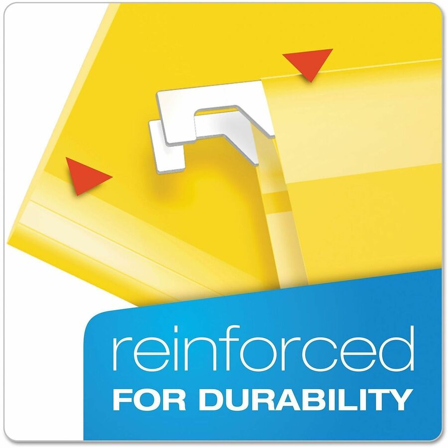 Pendaflex Letter Hanging Folder - 2" Folder Capacity - 8 1/2" x 11" - Folder - Pressboard - Yellow - Reinforced, Reinforced Gusset, Acid-free - 25 / Box