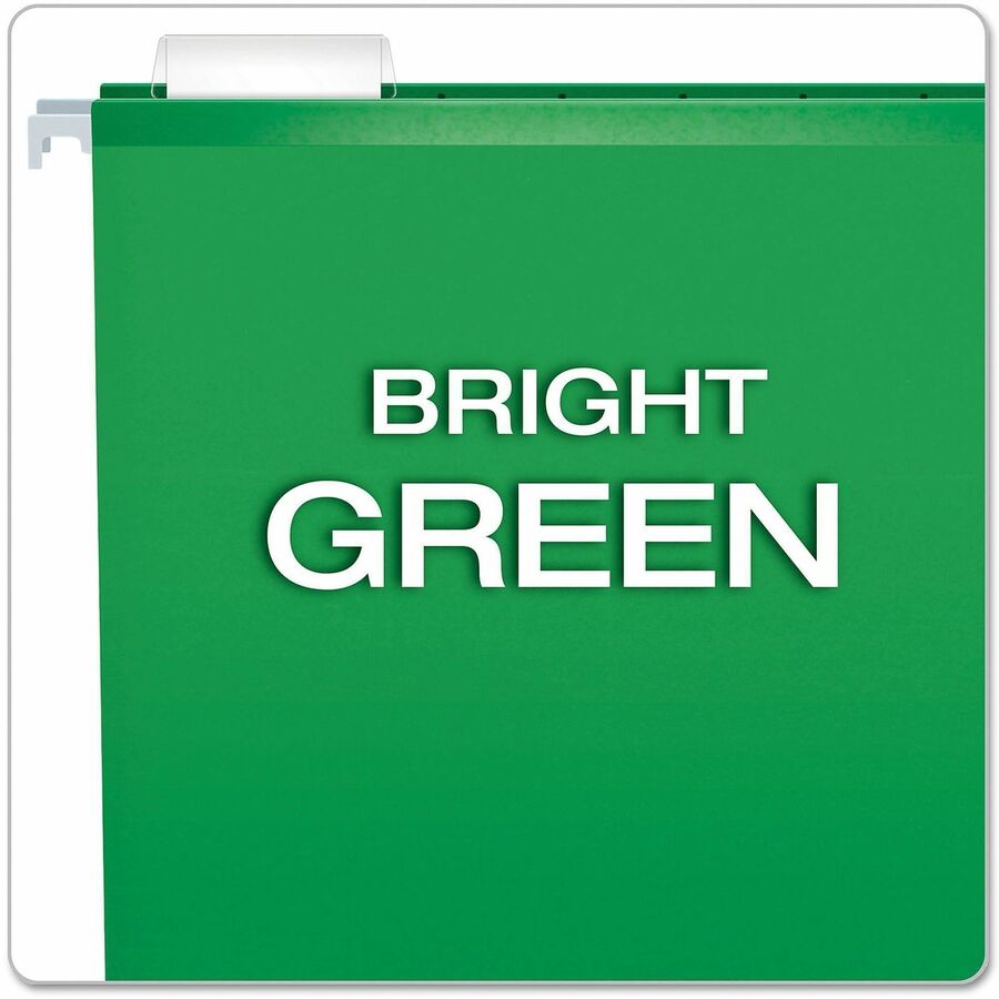 Pendaflex 1/5 Tab Cut Legal Hanging Folder - 8 1/2" x 14" - Bright Green - 25 / Box