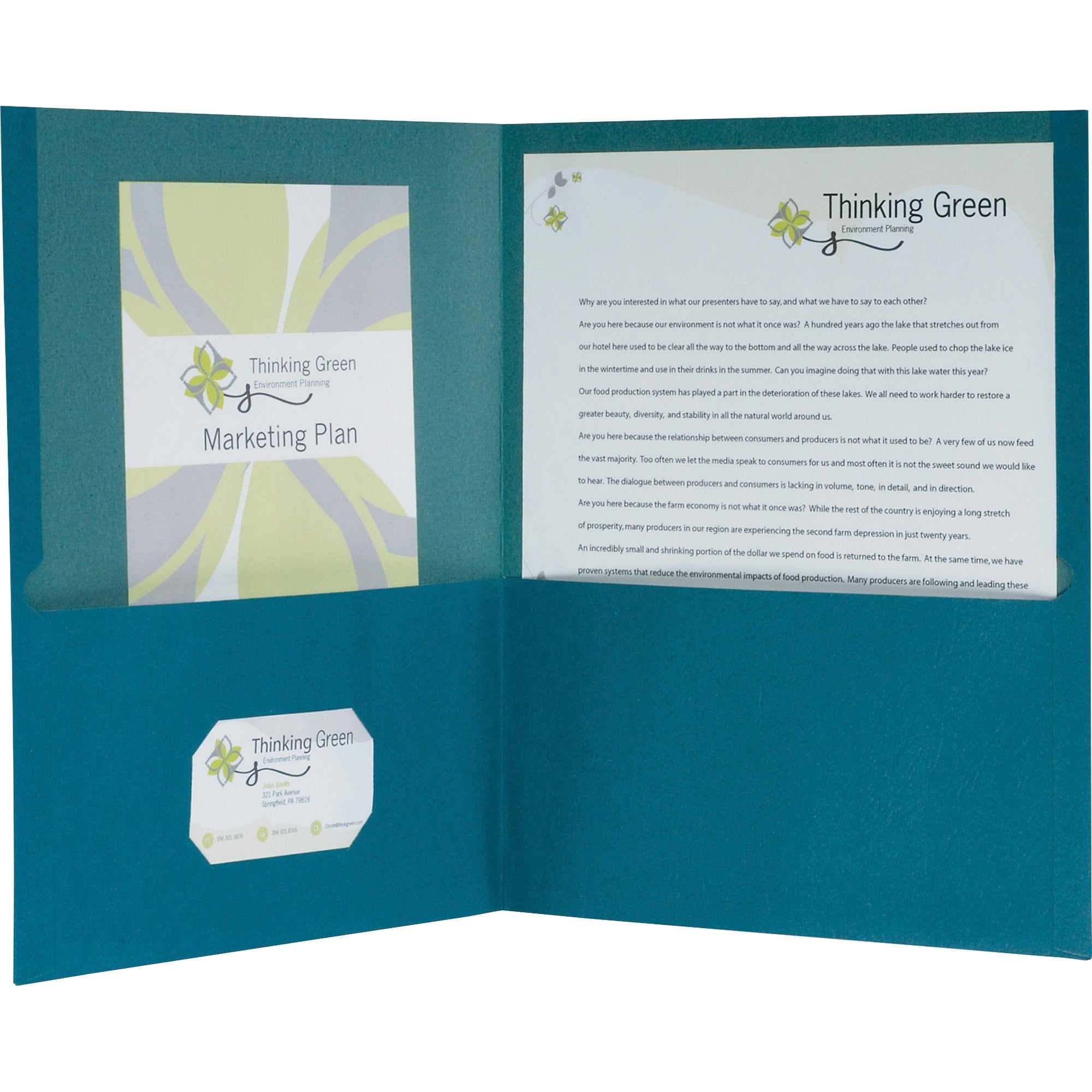 Oxford EarthWise Letter Recycled Pocket Folder - 8 1/2" x 11" - 100 Sheets Capacity - 2 Pocket(s) - Blue - Tear Resistant - 100% Recycled - 25 / Box