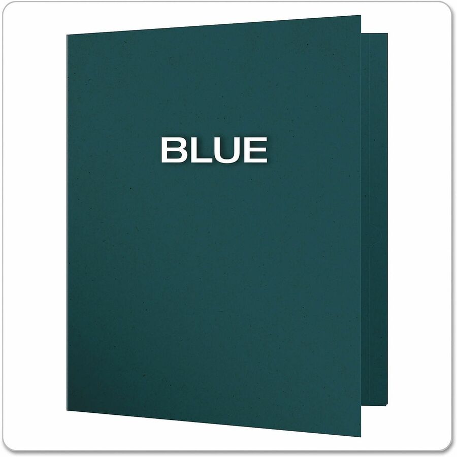 Oxford EarthWise Letter Recycled Pocket Folder - 8 1/2" x 11" - 100 Sheets Capacity - 2 Pocket(s) - Blue - Tear Resistant - 100% Recycled - 25 / Box