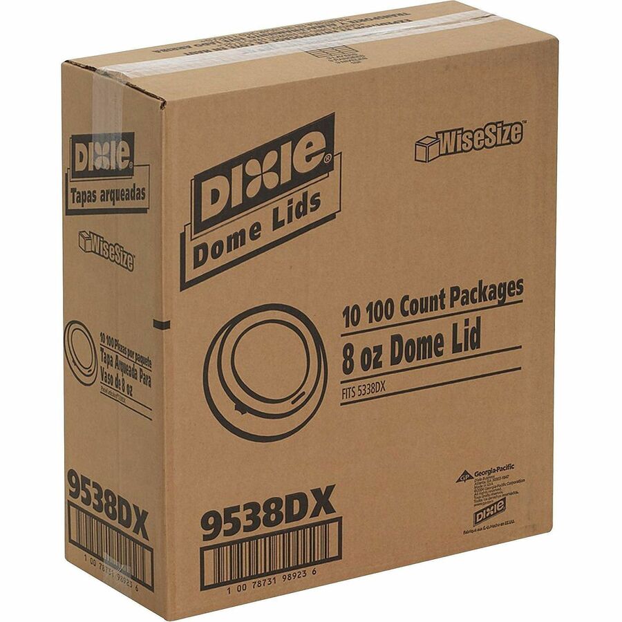 Dixie Small Hot Cup Lids by GP Pro - Dome - Plastic - 100 / Pack