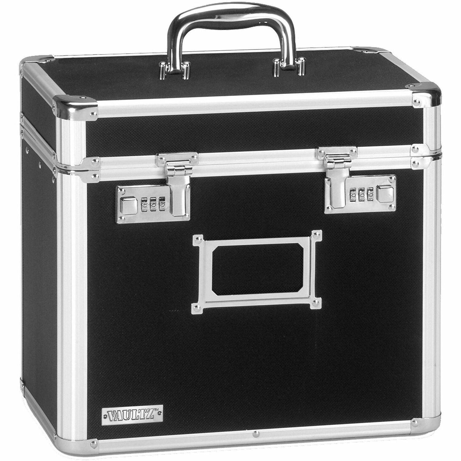 Vaultz Locking Letter File Box - Internal Dimensions: 12.50" Width x 9" Depth x 11.25" Height - External Dimensions: 13.8" Width x 10.5" Depth x 13.5" Height - Media Size Supported: Letter - Combination Lock Closure - Black - For File - 1 Each