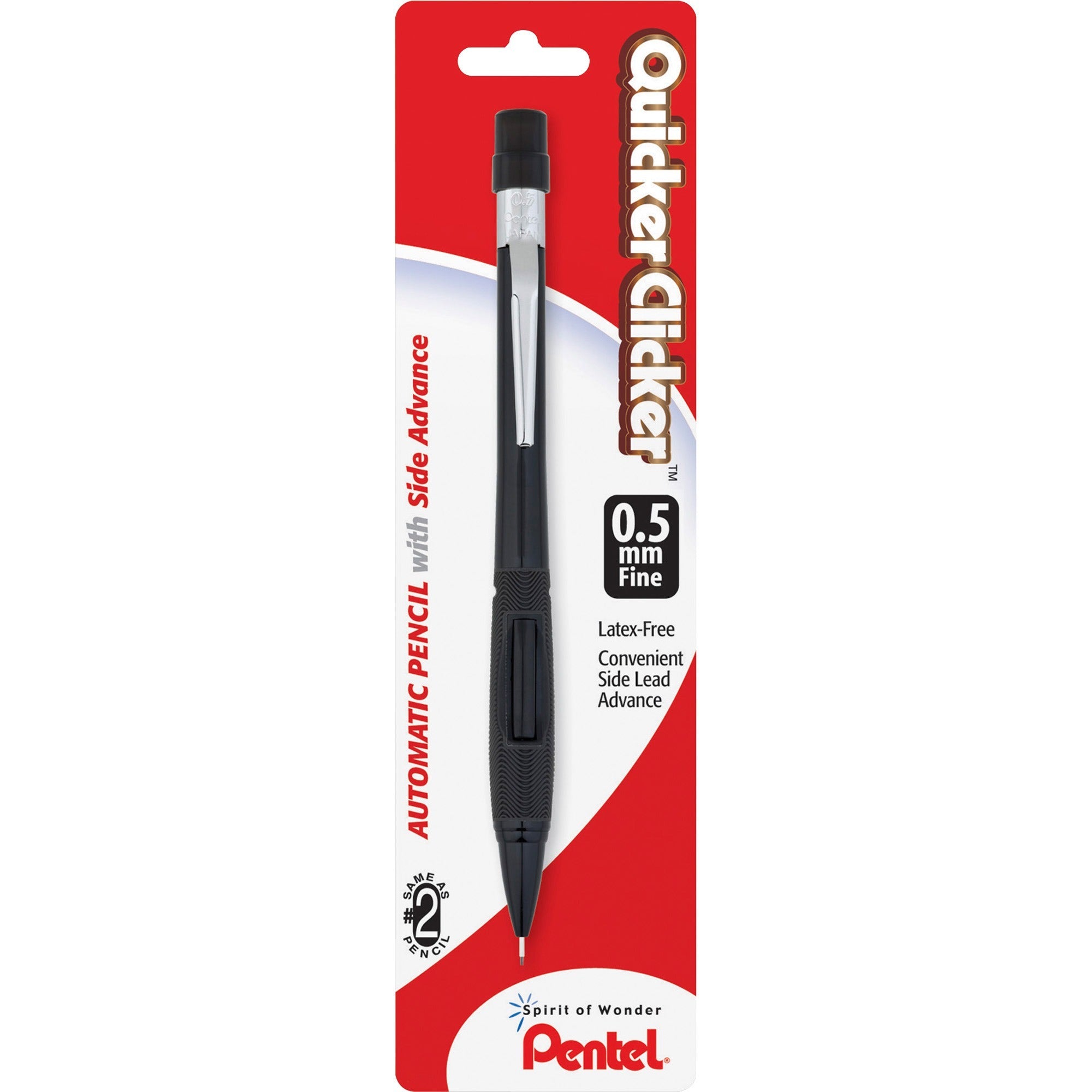 Pentel Quicker Clicker Automatic Pencils - 0.5 mm Lead - #2 - Refillable - Opaque Barrel - 1 Each