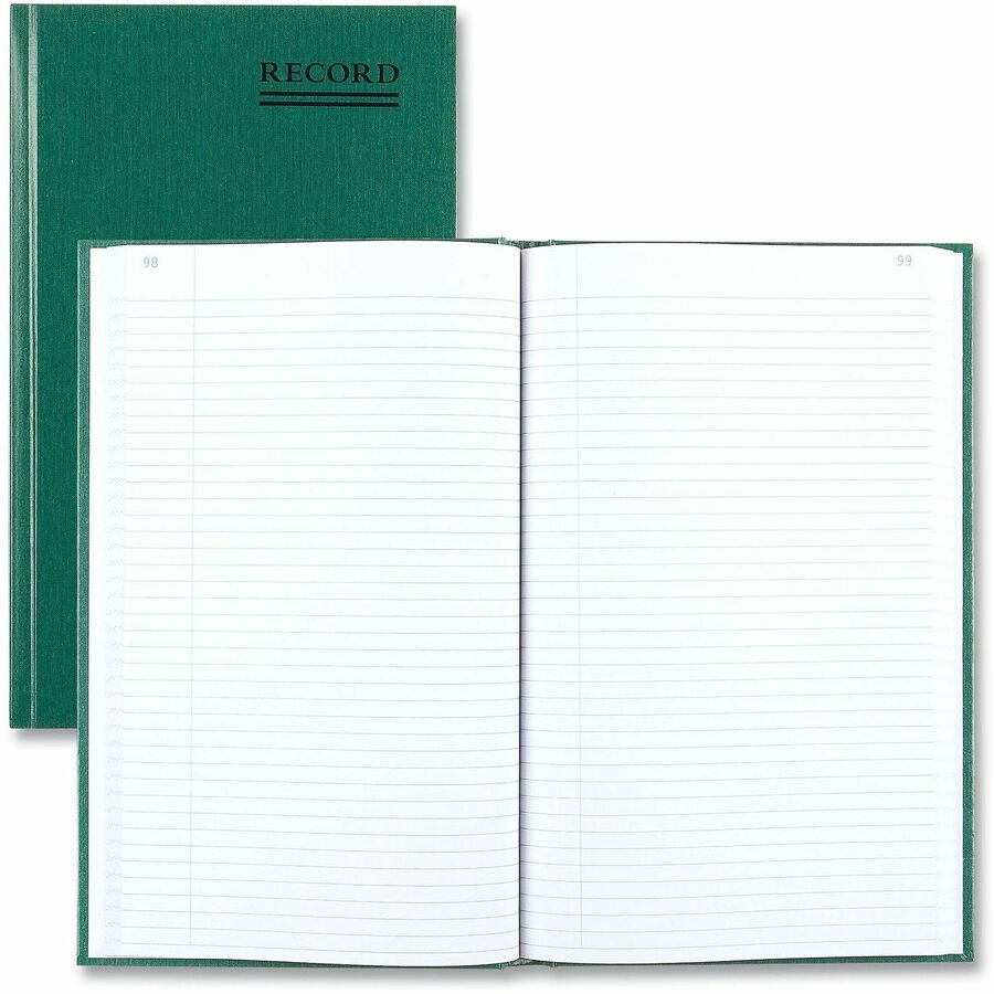 Rediform Emerald Series Account Book - 300 Sheet(s) - Gummed - 7.25" x 12.25" Sheet Size - White Sheet(s) - Green Print Color - Green Cover - Recycled - 1 Each