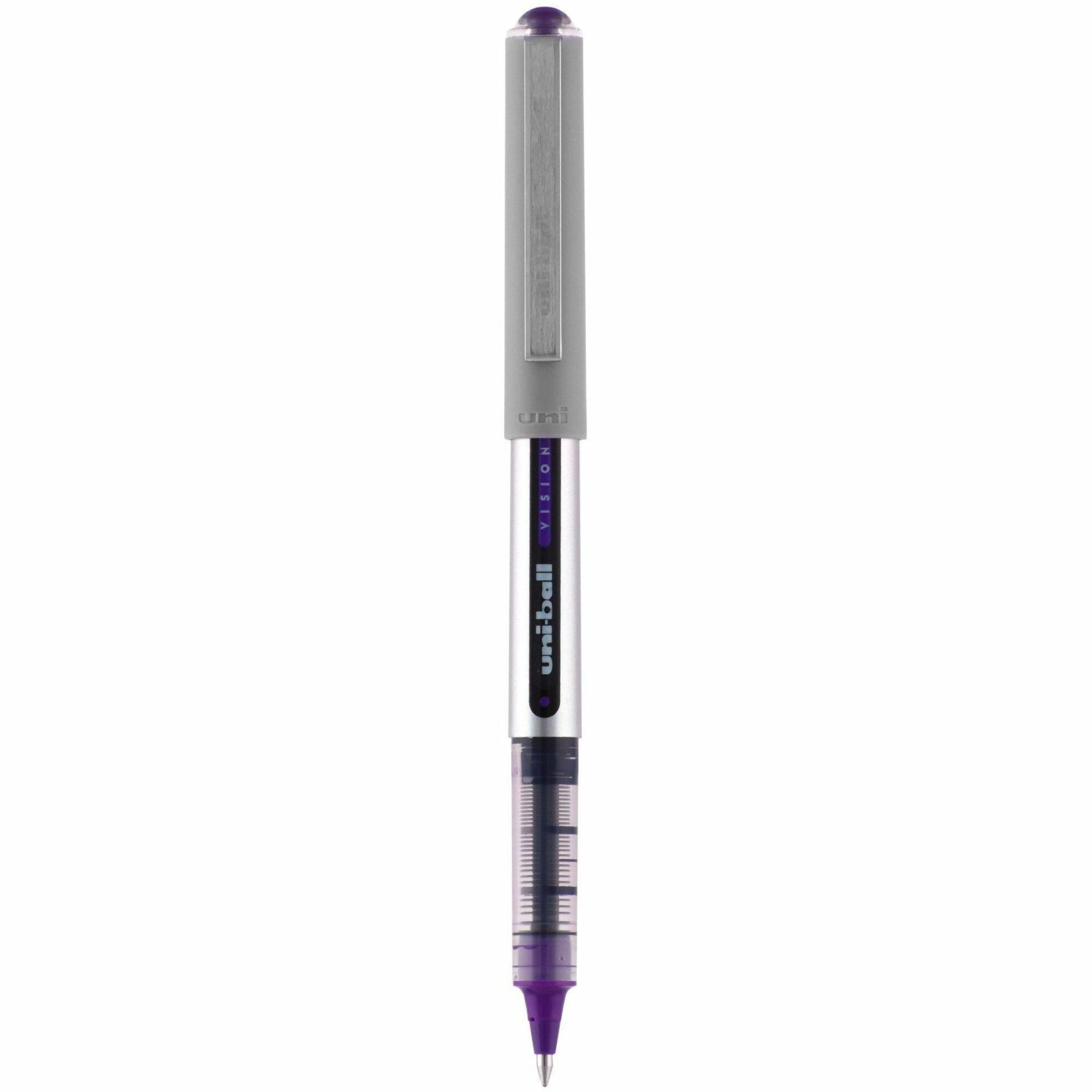 uniball™ Vision Fine Rollerball Pens - 0.7 mm Fine Pen Point - Purple Ink - 1 Dozen