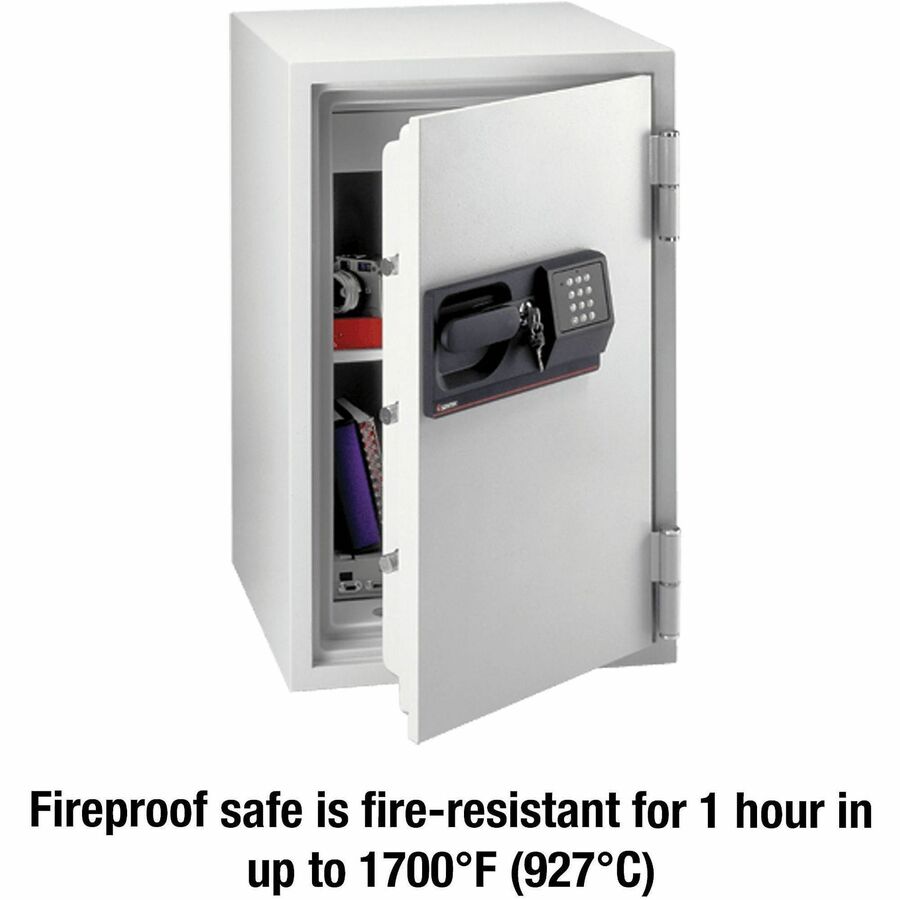 Sentry Safe 3 Cubic Foot Fire Safe - 3 ft� - Electronic, Tubular Key Lock - 3 Dead Bolt(s) - 5 Live-locking Bolt(s) - Fire Resistant - Internal Size 26.61" Height x 15" Width x 12.99" Depth - Overall Size 34.5" Height x 20.5" Width x 22" Depth - Light ...