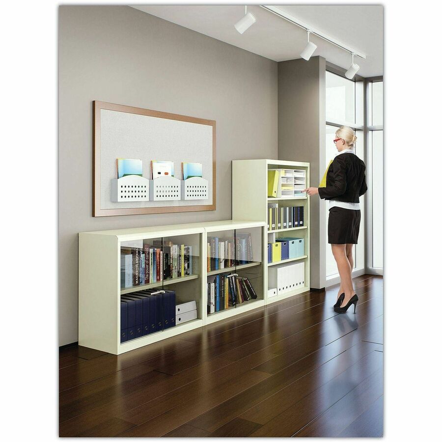Tennsco Welded Bookcase - 34.5" Width x 13.5" Depth x 40" Height - 3 x Shelf(ves) - 360 lb Load Capacity - Black - Steel - Recycled