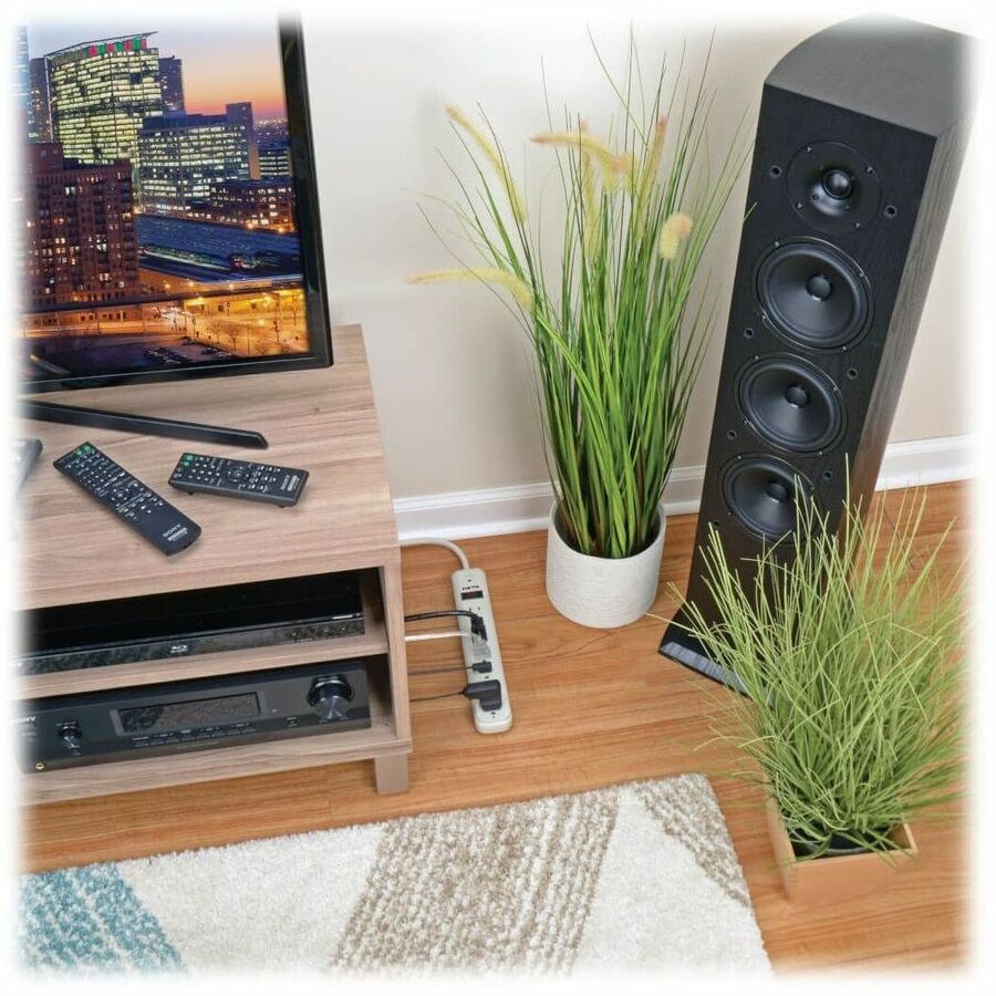 Tripp Lite series Protect It! STRIKER 7-Outlet Surge Suppressor - Gray - NEMA 5-15P - 7 x NEMA 5-15R - 1800 VA - 1080 J - 120 V AC Input - 120 V AC Output - 6 ft
