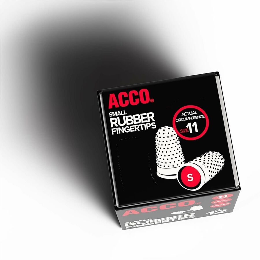 ACCO Rubber Finger Tips - #11 with 0.56" Diameter - Small Size - Rubber - Amber - 12 / Box