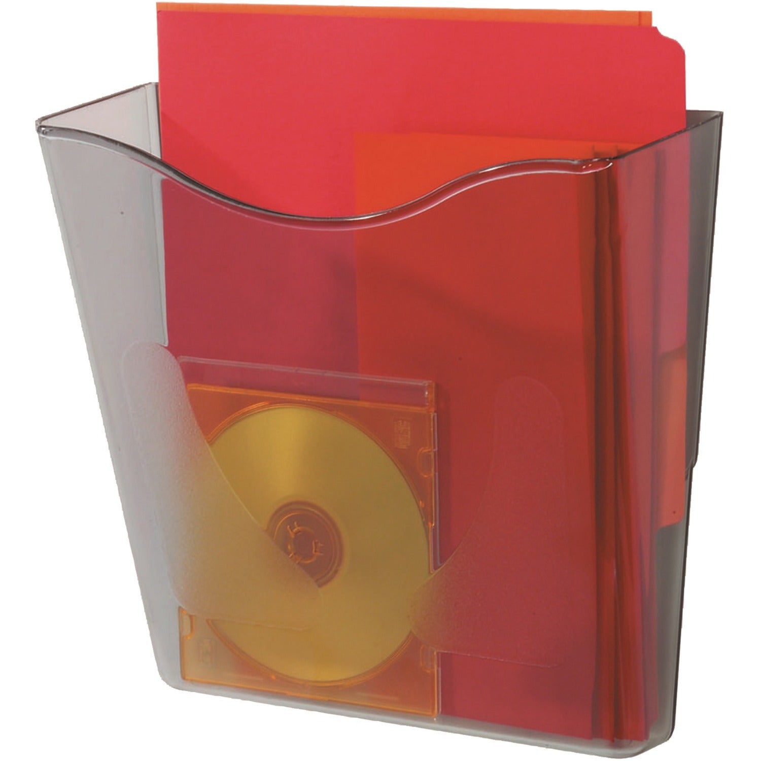 Deflecto Euro-style DocuPocket Wall Pocket - 1 Pocket(s) - 10.25" Height x 10.87" Width x 4" Depth - Smoke - Plastic - 1 Each
