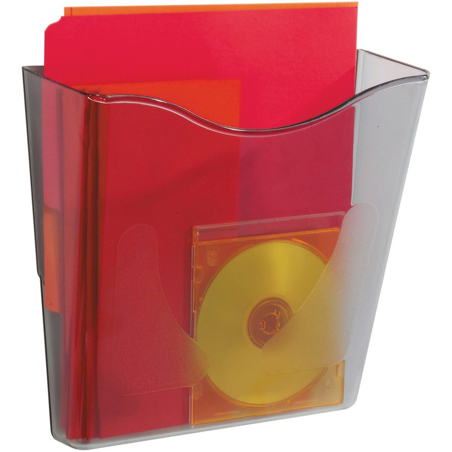 Deflecto Euro-style DocuPocket Wall Pocket - 1 Pocket(s) - 10.25" Height x 10.87" Width x 4" Depth - Smoke - Plastic - 1 Each