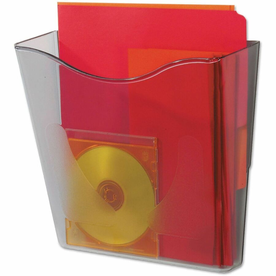 Deflecto Euro-style DocuPocket Wall Pocket - 1 Pocket(s) - 10.25" Height x 10.87" Width x 4" Depth - Smoke - Plastic - 1 Each