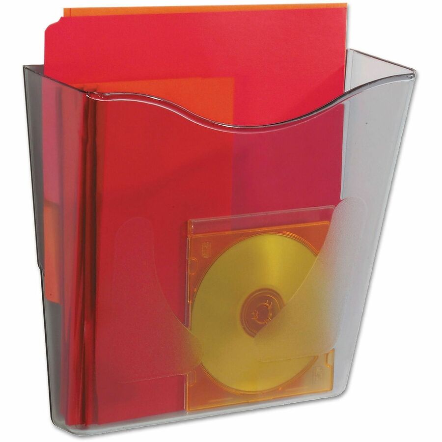 Deflecto Euro-style DocuPocket Wall Pocket - 1 Pocket(s) - 10.25" Height x 10.87" Width x 4" Depth - Smoke - Plastic - 1 Each