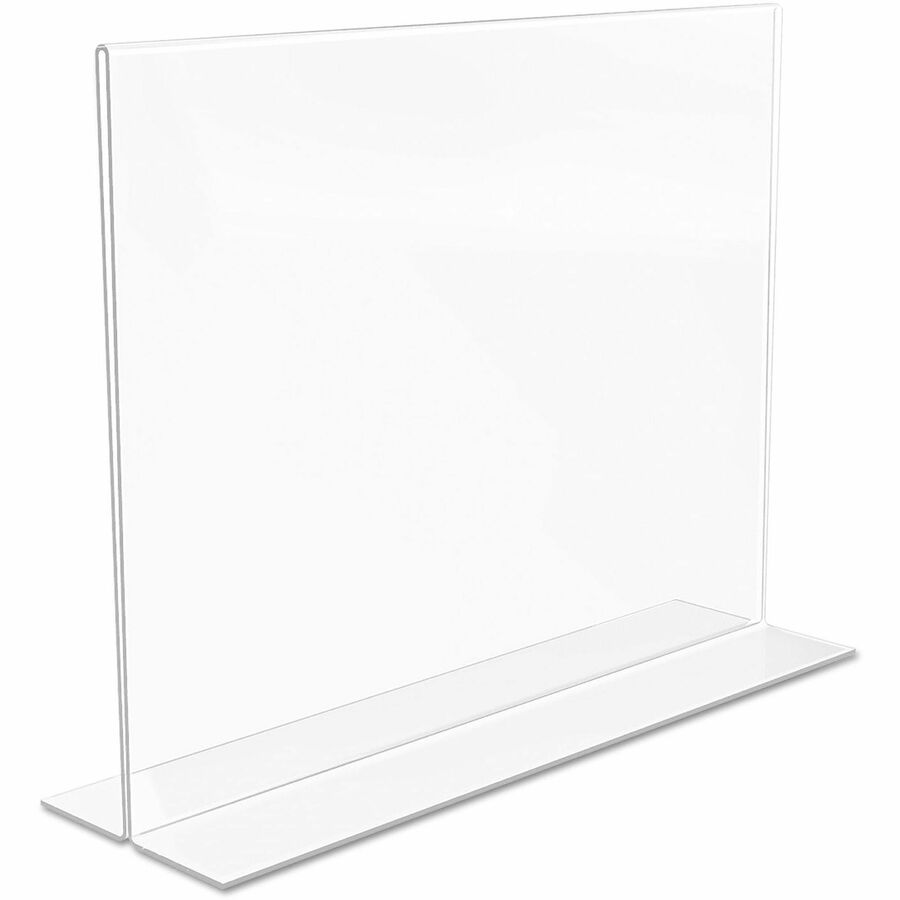 Deflecto Classic Image Double-Sided Sign Holder - 11" Width x 8.5" Height - Rectangular Shape - Self-standing, Bottom Loading - Indoor, Outdoor - Plastic - Clear, Clear - 1 Each