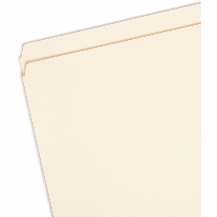 Smead Straight Tab Cut Letter Recycled Top Tab File Folder - 8 1/2" x 11" - 3/4" Expansion - 11 pt. - 1 Plys - Manila - Rounded Corner - 10% Recycled - 100 / Box
