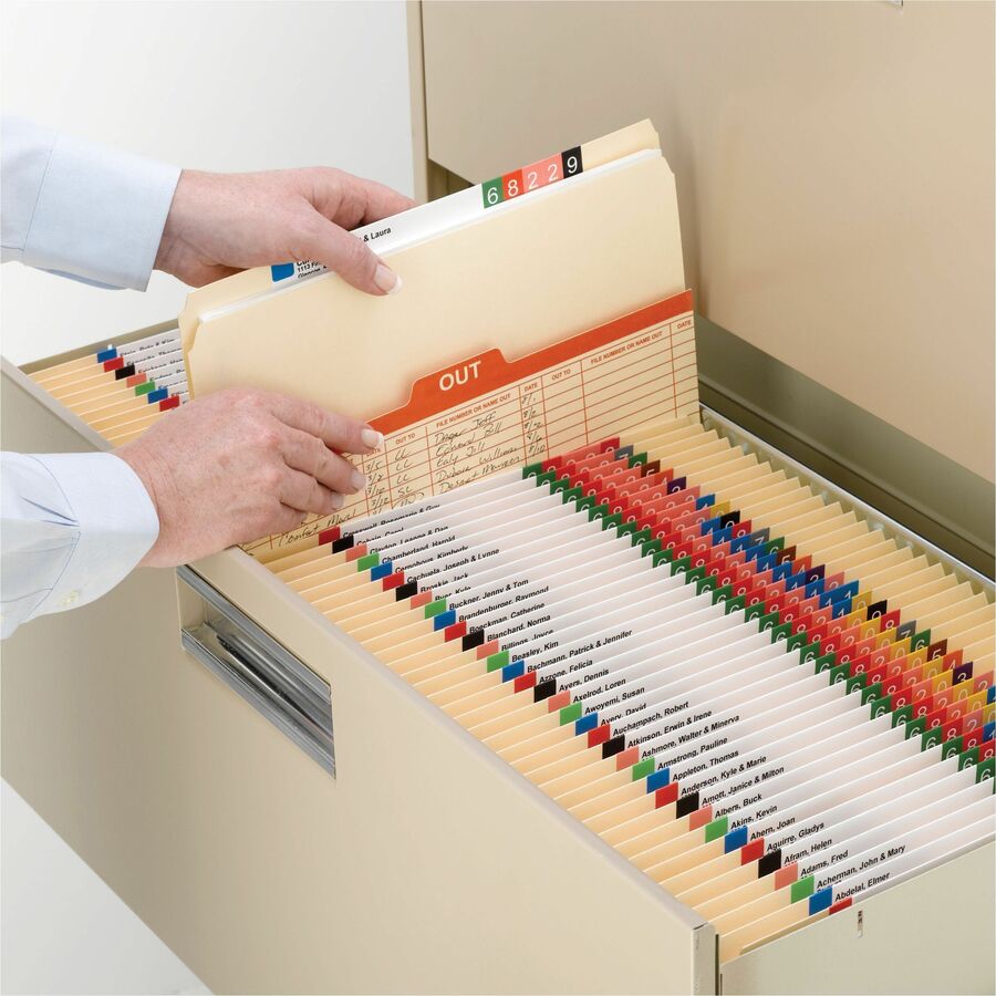 Smead Straight Tab Cut Letter Recycled Top Tab File Folder - 8 1/2" x 11" - 3/4" Expansion - 11 pt. - 1 Plys - Manila - Rounded Corner - 10% Recycled - 100 / Box