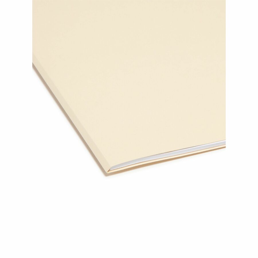 Smead 1/3 Tab Cut Letter Recycled Top Tab File Folder - 8 1/2" x 11" - 3/4" Expansion - Top Tab Location - Assorted Tab Position - 11 pt. - 1 Plys - Manila - Acid-free, Rounded Corner - 100% Recycled - 100 / Box