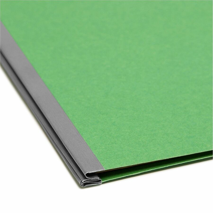Smead SafeSHIELD 2/5 Tab Cut Letter Recycled Classification Folder - 8 1/2" x 11" - 3" Expansion - 2 x 2S Fastener(s) - 2" for Folder - Top Tab Location - Right of Center Tab Position - 3 Divider(s) - 25 pt. - Pressboard - Green - Heavy Duty, Tear Resi...
