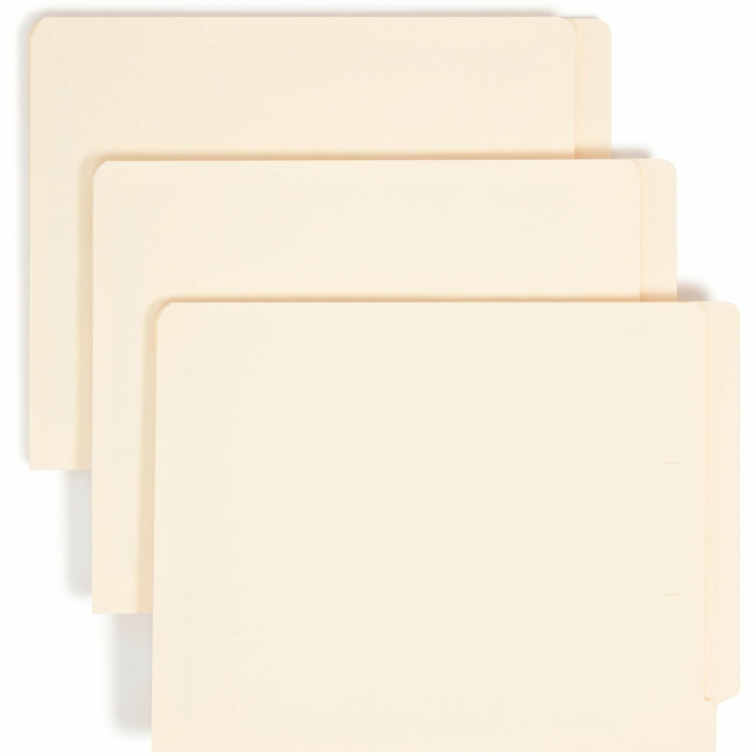 Smead Straight Tab Cut Letter Recycled Fastener Folder - 8 1/2" x 11" - 3/4" Expansion - 2 x 2B Fastener(s) - 2" for Folder - End Tab Location - 11 pt. - 2 Plys - Manila - Manila - Embossed - 10% Recycled - 50 / Box