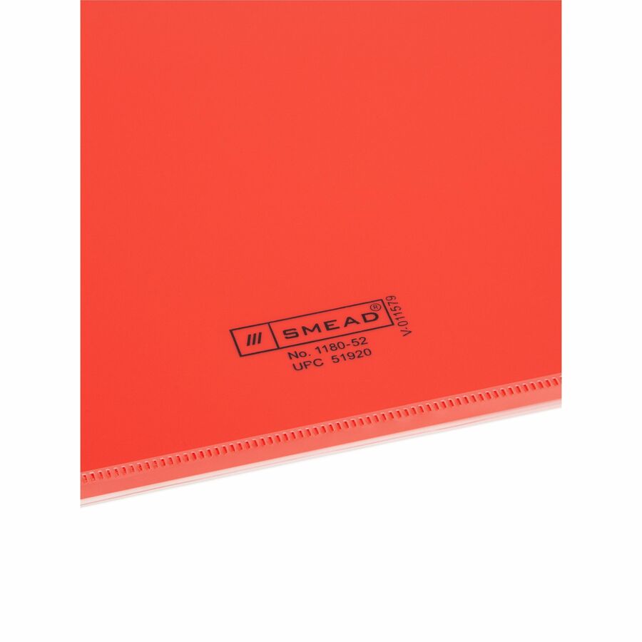 Smead 2-Pocket Out Guides - Printed Center Tab(s) - Message - OUT - 0.50" Tab Height - Letter - Bright Red Poly Tab(s) - 50 / Box