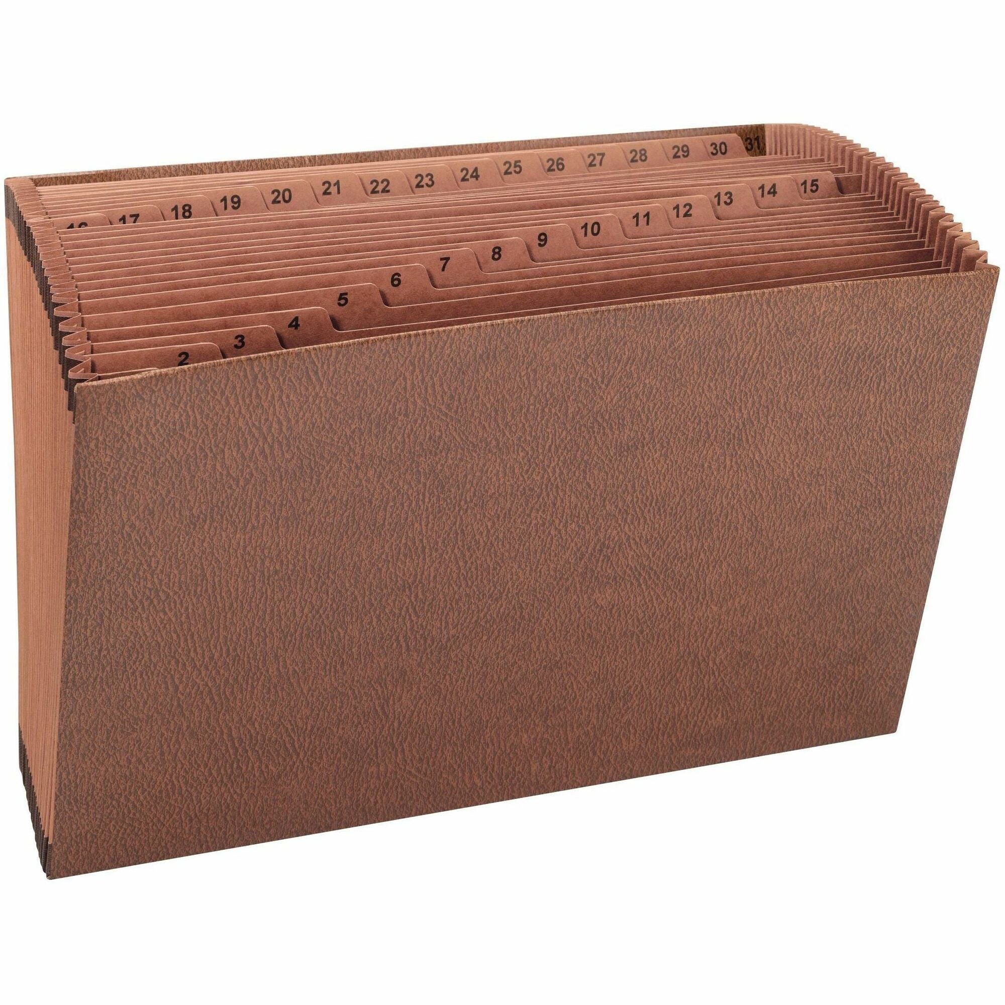 Smead Legal Recycled Expanding File - 8 1/2" x 14" - 7/8" Expansion - 31 Pocket(s) - Redrope - Reinforced Gusset - 30% Recycled - 1 Each