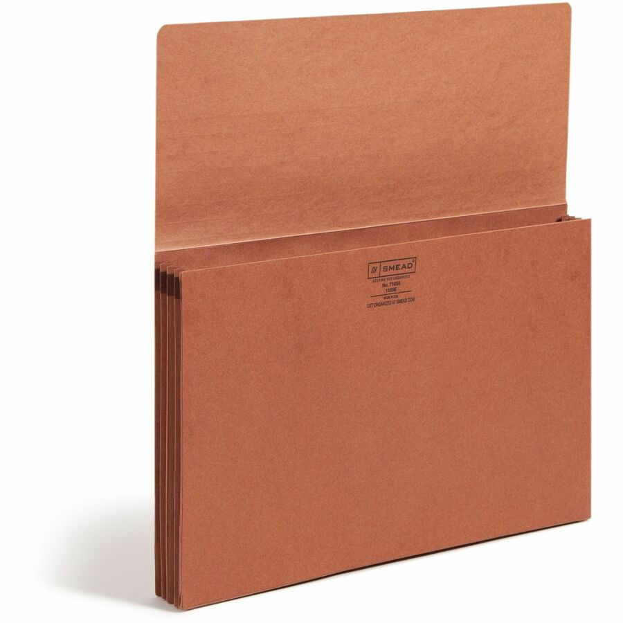 Smead Legal Recycled File Wallet - 8 1/2" x 14" - Capacity3 1/2" Expansion - Redrope - 30% Recycled - 1 Each