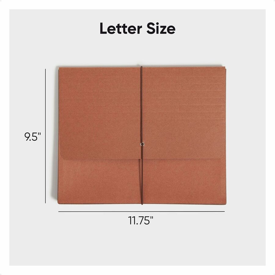 Smead Letter Recycled File Wallet - 8 1/2" x 11" - 3 1/2" Expansion - Redrope - Reinforced Gusset, Elastic Closure, Flap - 30% Recycled - 10 / Box