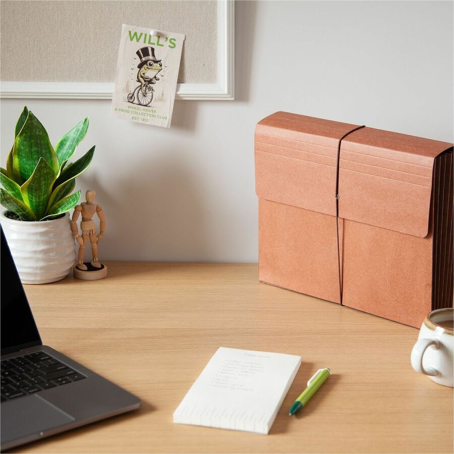 Smead Letter Recycled File Wallet - 8 1/2" x 11" - 3 1/2" Expansion - Redrope - Reinforced Gusset, Elastic Closure, Flap - 30% Recycled - 10 / Box