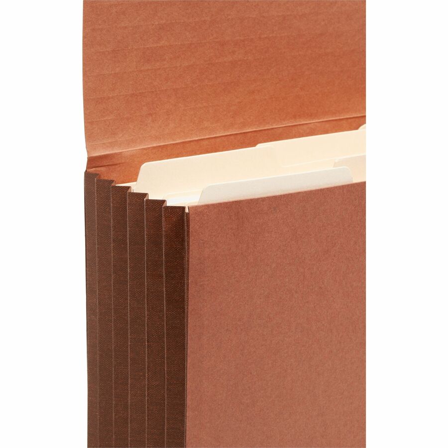 Smead Letter Recycled File Wallet - 8 1/2" x 11" - 5 1/4" Expansion - 2 Plys - Redrope - Flap, Tear Resistant, Elastic Closure - 30% Recycled - 10 / Box