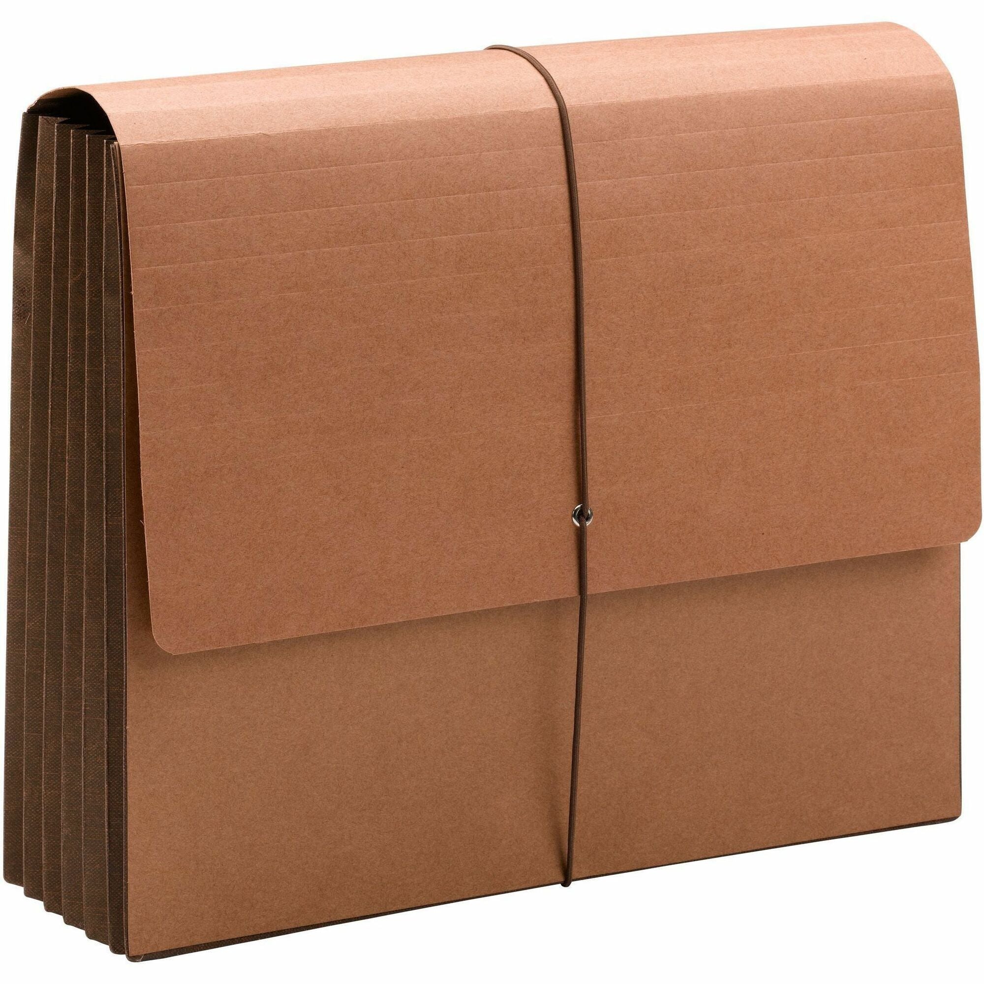 Smead TUFF Letter Recycled File Wallet - 12 3/8" x 10" - 7" Expansion - Top Tab Location - Redrope - Redrope - Tear Resistant, Reinforced Gusset, Elastic Closure, Flap Closure - 30% Recycled - 1 Each