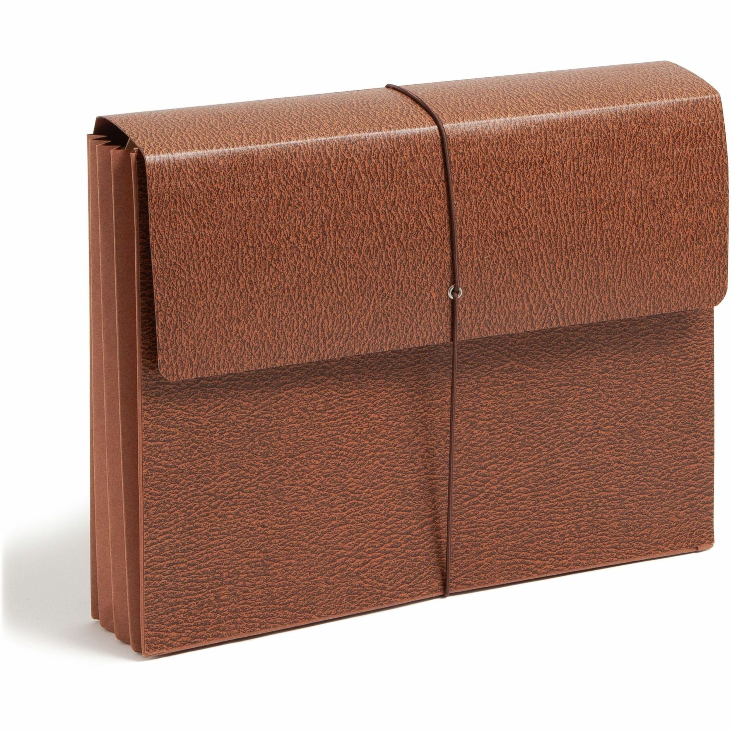 Smead Letter Recycled File Wallet - 8 1/2" x 11" - 3 1/2" Expansion - Redrope - Elastic Closure, Reinforced Gusset, Flap - 30% Recycled - 1 Each