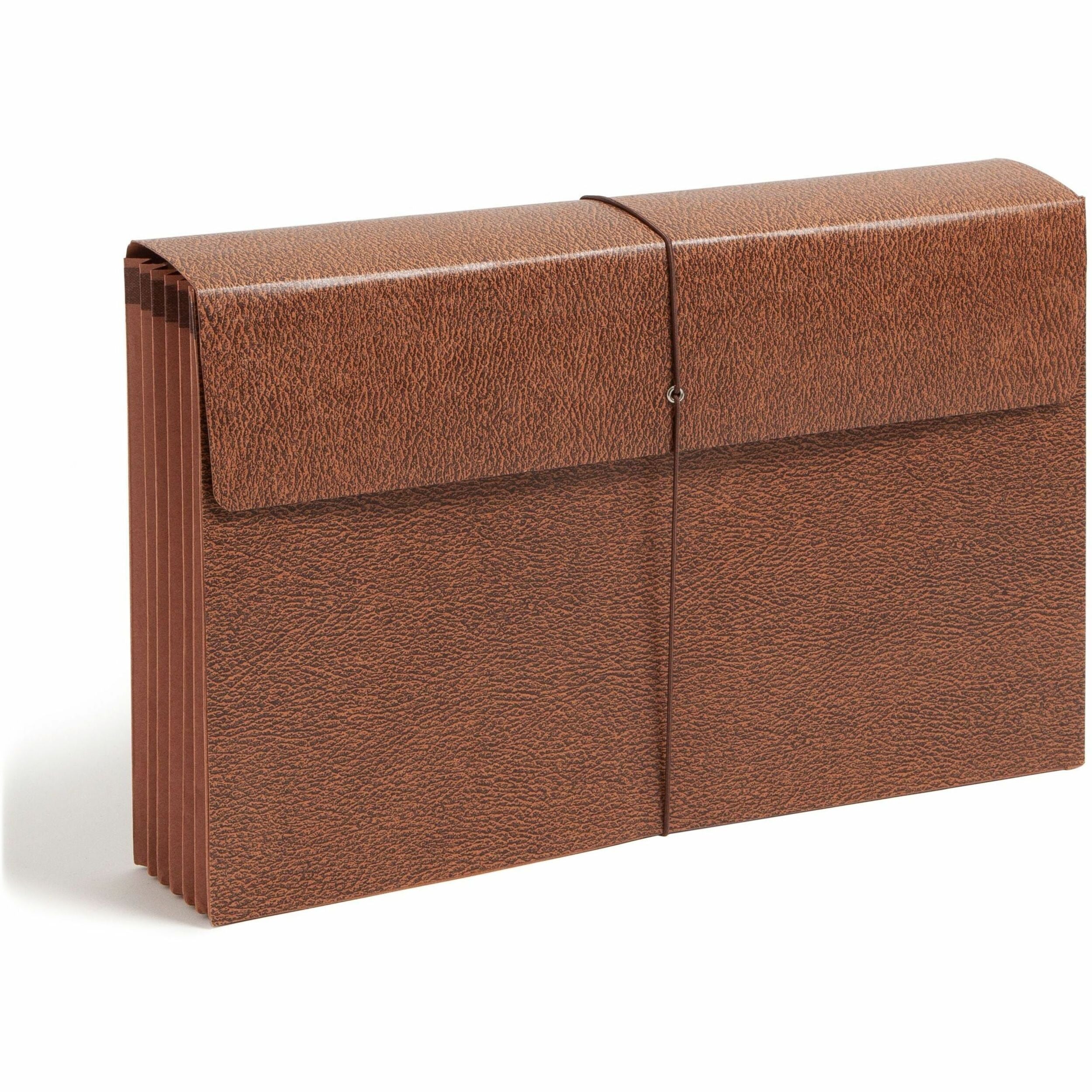 Smead Legal Recycled File Wallet - 8 1/2" x 14" - 5 1/4" Expansion - Redrope - Reinforced Gusset, Tear Proof, Elastic Closure - 30% Recycled - 10 / Box
