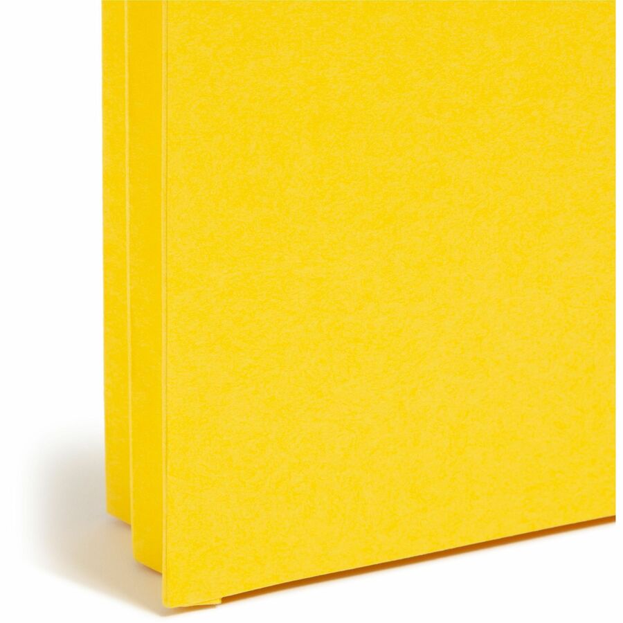 Smead Straight Tab Cut Letter Recycled File Pocket - 8 1/2" x 11" - 1 3/4" Expansion - Top Tab Location - 9 pt. - Yellow - Tear Resistant - 10% Recycled - 1 Each