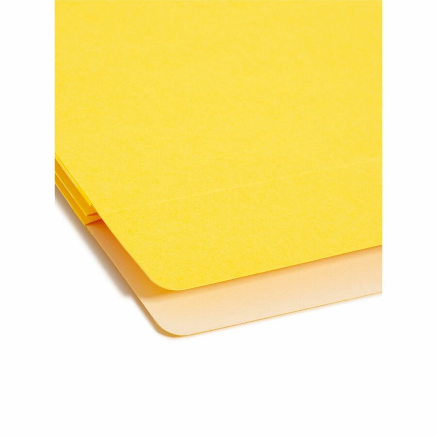 Smead Straight Tab Cut Letter Recycled File Pocket - 8 1/2" x 11" - 1 3/4" Expansion - Top Tab Location - 9 pt. - Yellow - Tear Resistant - 10% Recycled - 1 Each