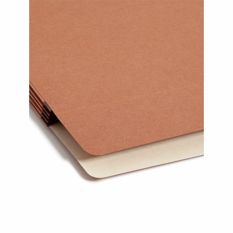 Smead Straight Tab Cut Letter Recycled File Pocket - 8 1/2" x 11" - 3 1/2" Expansion - Top Tab Location - 12.5 pt. - Redrope - Tear Proof, Tear Resistant, Rounded Corner, Reinforced Gusset - 30% Recycled - 25 / Box